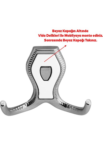 Galata Askı Vestiyer Mobilya Duvar Askısı Metal Dolap Elbise Askılığı Krom Renk Beyaz Kapaklı modelleri