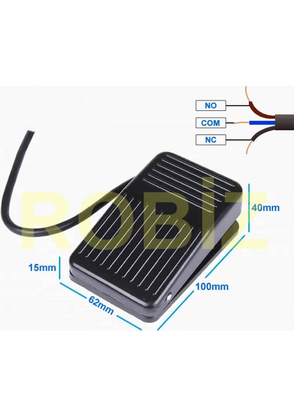 Pedal Ayak Butonu Kaydırmaz Ac 250V 10A No Nc Spdt Push Anlık Ayak Kontrollü Anahtar Switch Freze