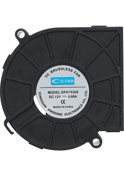 7530 12V Dc Salyangoz Fan DFH7530 3D Yazıcı Soğutma Fanı Santirfüj Havalandırma Klima Türbin Kuluçka