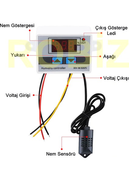 XH-W3005 Dc 12V Dijital Nem Kontrol Cihazı 120W Güç Kuluçka Depo Oda Sera Havalandırma Iklimlendirme modelleri