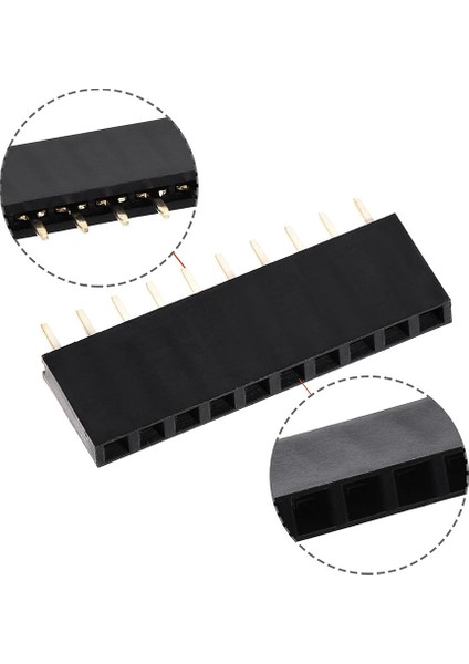 10 Pin Tek Sıra Dişi Header 180 Derece 1X10 Pin 2.54MM Soket Konnektör Breadboard Pcb Devre Bağlantı fırsatları