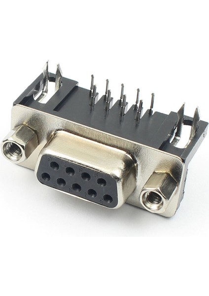 Db9 90 Derece Dişi Bağlantı Konnektörü Dsub 9 Pin Pcb Montaj Tip RS232 RS485 Data Bağlantı Soketi Vi