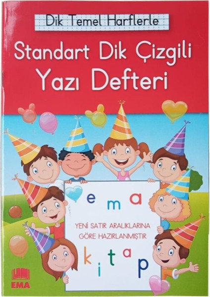 Güzel Yazı Defteri Orta Boy Dik Çizgili 16 5 x 24 cm 24 Yaprak 1 Adet Standart Dik Çizgili Yazı Defteri Dik Temel Harflerle 1 Sınıf