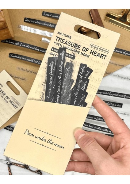 Treasure Of Heart Serisinden Poem Under The Moon 40 Adet Ingilizce Yazılı Paket Sticker