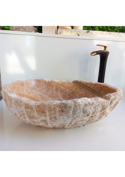 Bal Onyx Mermer Doğal Kayık Lavabo