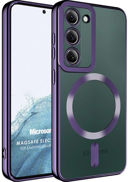 Samsung Galaxy S22 Kılıf Magsafe Luxury Electroplate Mor