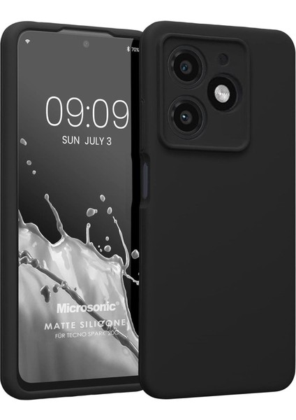 Matte Silicone Tecno Spark 20 Kılıf Siyah