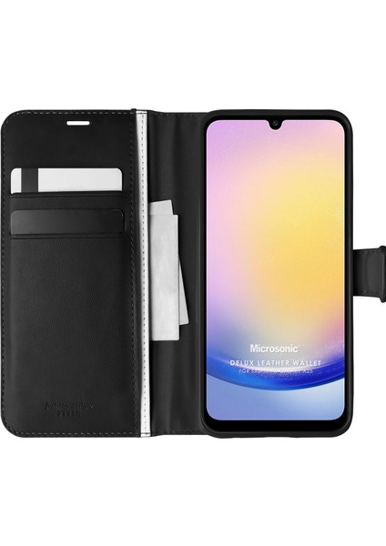 Samsung Galaxy A25 Kılıf Delux Leather Wallet Siyah