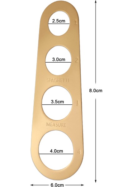 Yaci Shop Altın Tarzı Kolay Takas Makarna Cetvel Ölçme Aracı 4 Porsiyon Paslanmaz Çelik Spagetti Ölçer Pişirme Malzemeleri Kontrol Araçları (Yurt Dışından)