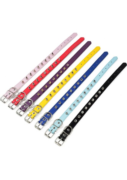 Pembe Tarzı Xl Boyutu Renkli Kedi Köpek Evcil Hayvan Tasması Pu Deri Çivili Çivili Yaka Küçük Orta Köpekler Kediler Anti-Bite Yavru Evcil Hayvan Ürünleri Boyun Askısı (Yurt Dışından) fırsatları