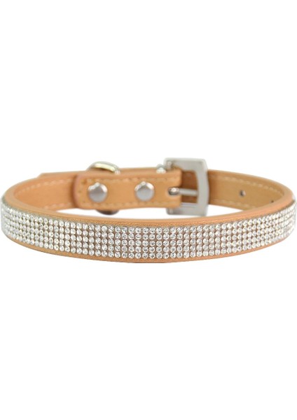 Haki Tarzı L Boyutu Kristal Glitter Rhinestones Evcil Hayvan Tasması Deri Köpek Kolye Yaka Küçük Orta Büyük Köpekler Kedi Chihuahua Pug Aksesuarları (Yurt Dışından)