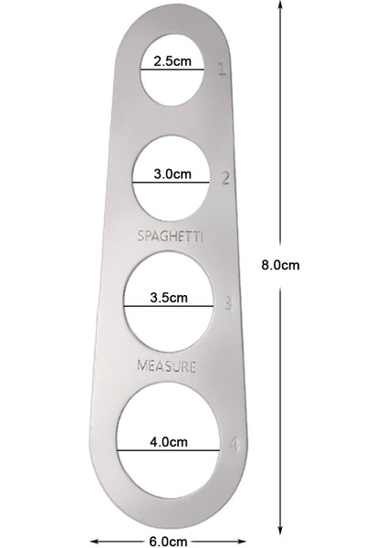 Yaci Shop Gümüş Tarzı Kolay Takas Makarna Cetvel Ölçme Aracı 4 Porsiyon Paslanmaz Çelik Spagetti Ölçer Pişirme Malzemeleri Kontrol Araçları (Yurt Dışından)
