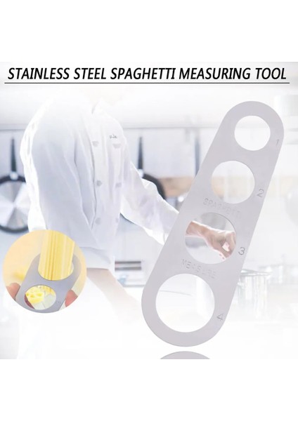 Gümüş Tarzı Kolay Takas Makarna Cetvel Ölçme Aracı Paslanmaz Çelik Spagetti Ölçer Pişirme Malzemeleri Kontrol Araçları Mutfak Gadget'ı (Yurt Dışından)