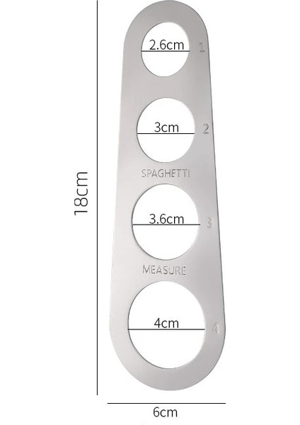 No.1 Tarzı Yaratıcı Paslanmaz Çelik 4 Delik Spagetti Cetvel Spagetti Measurer Mutfak Gereçleri Spagetti Cetvel (Yurt Dışından)