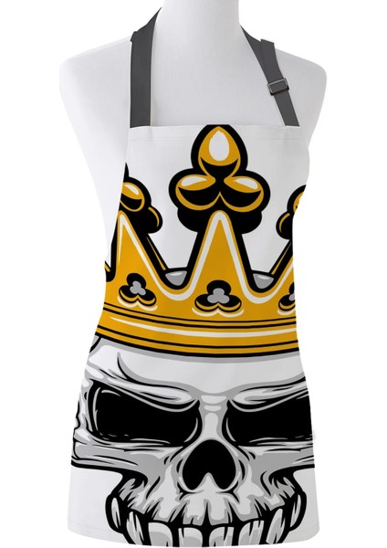 LEO03213 Stili 48X58CM Dövme Önlük El Yapımı Bir Kafatası Görüntüsü Baskı Kadın Erkek Çocuklar Pişirme Mutfak Önlüğü Etrafında Tribal Çiçek Gibi Tasarımlar (Yurt Dışından)