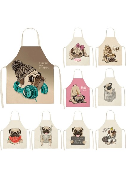 CJWQ23-4 Stili 38X47CM Çocuk Boyu Sevimli Köpek Pug Desen Adam Önlük Kedi Ağızsız Kısa Mutfak Önlüğü Şort Kadınlar Evde Pişirme Pişirme Kuyruk Önlük cm Önlükleri (Yurt Dışından) fiyatları