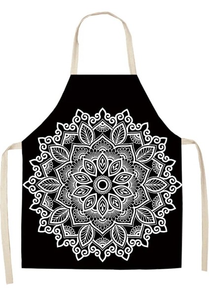 G Tarzı 1 Adet Mandala Baskılı Pamuk Keten Mutfak Önlükleri Kadın Ev Pişirme Pişirme Kahve Dükkanı Temizleme Aksesuarları 53*65 cm G1036 (Yurt Dışından)