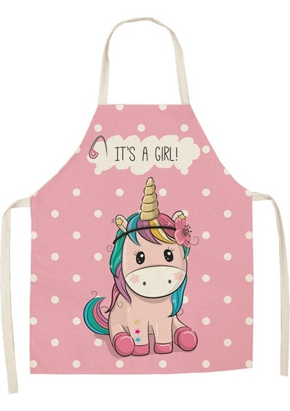 No.11 Stili 47X38CM Çocuk Unicorn Mutfak Önlüğü Karikatür Ebeveyn-Çocuk Kolsuz Önlük Pamuk Keten Önlükleri Yetişkin Ev Temizleme Araçları Önlükler Için (Yurt Dışından)
