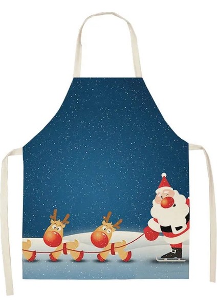 PM0005-6 Stili 1 Adet Noel Baba Noel Şef Önlüğü Kadın Önlük Pamuk Keten Önlükleri 53*65 cm Mutfak Pişirme Pişirme Aksesuarı Için Önlük (Yurt Dışından)