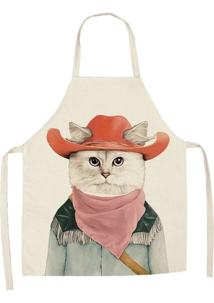 No.6 Tarzı 68X55CM Yetişkin Boyutu Yaratıcı Karikatür Kedi Desenli Önlük Mutfak Önlüğü Için Kuaför Önlükleri Kadınlar Için Ürünler Ev Mutfak Özelleştirilebilir Önlük (Yurt Dışından)