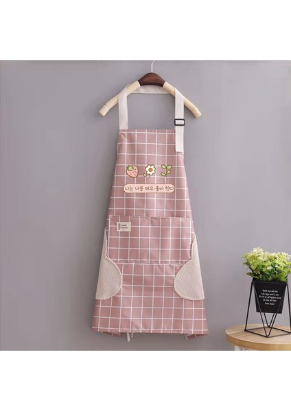 Ben Stil Basit Unisex Önlük Kadın Yetişkin Ev Pişirme 2 Bel Cepler ile Kahve Dükkanı Önlükleri Giysi Su Geçirmez Yaz Önlük Erkekler (Yurt Dışından)