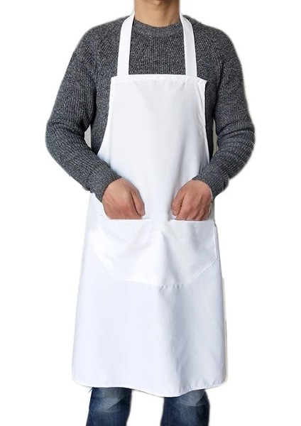 Açık Yeşil Tarzı Cepli Kadınlar Için Su Geçirmez Önlük Düz Renk Mutfak Restoran Yemek Dükkanı Sanat Eseri Önlük Kore Garson Önlükleri (Yurt Dışından)