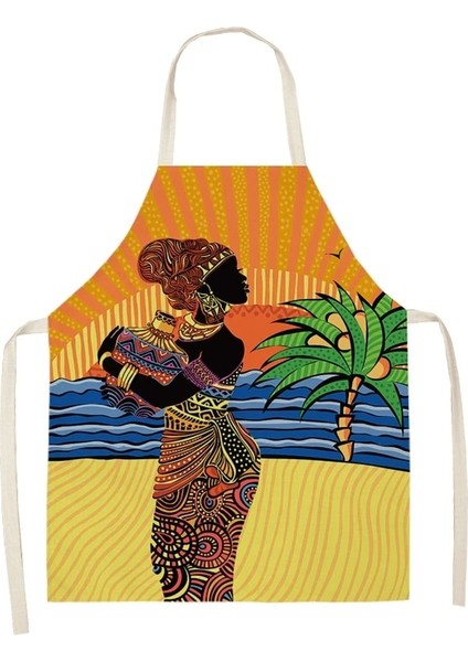 2WQ-29 Stili 47X38CM Çocuk Boyutu Ev Afrika Tarzı Mutfak Önlükleri Kadınlar Için Pamuk Keten Önlük Önlükler Ev Temizlik Ev Pişirme Delantal Cocina Tablier (Yurt Dışından)
