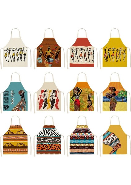 2WQ-29 Stili 47X38CM Çocuk Boyutu Ev Afrika Tarzı Mutfak Önlükleri Kadınlar Için Pamuk Keten Önlük Önlükler Ev Temizlik Ev Pişirme Delantal Cocina Tablier (Yurt Dışından) fiyatları