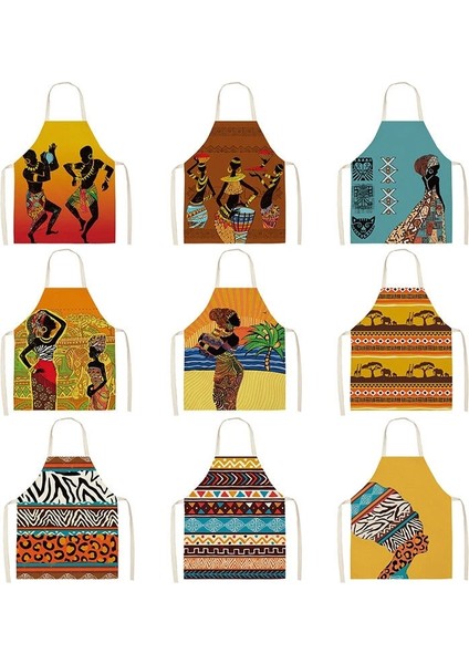 2WQ-29 Stili 47X38CM Çocuk Boyutu Ev Afrika Tarzı Mutfak Önlükleri Kadınlar Için Pamuk Keten Önlük Önlükler Ev Temizlik Ev Pişirme Delantal Cocina Tablier (Yurt Dışından) modelleri