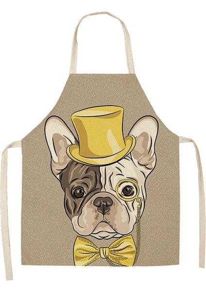 No.4 Tarzı 47X38CM Çocuk Boyutu Ebeveyn-Çocuk Mutfak Önlüğü Komik Karikatür Köpek Baskılı Kolsuz Pamuk Keten Önlükleri Erkekler Kadınlar Için Ev Temizleme Araçları Delantal (Yurt Dışından)