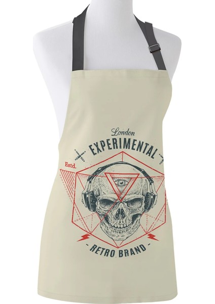 LXM01550 Stili 48X58CM Dövme Önlük El Yapımı Bir Kafatası Görüntüsü Baskı Kadın Erkek Çocuklar Pişirme Mutfak Önlüğü Etrafında Tribal Çiçek Gibi Tasarımlar (Yurt Dışından)
