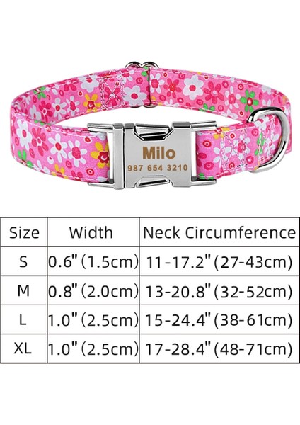 Pembe Tarzı Xl Boyutu Ayarlanabilir Naylon Ekose Unisex Köpek Tasması Kişiselleştirilmiş Köpek Tasması Özel Ücretsiz Kazınmış Isim Kımlık Etiketi Küçük Büyük Ürün Köpek Tasması (Yurt Dışından)