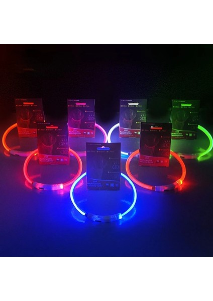 Sarı Stil 35CM LED USB Köpek Tasması Pet Köpek Tasması Gece Köpek Tasmaları Parlayan Aydınlık Şarj Edilebilir LED Gece Güvenlik Colier Lumineux Pour Chien (Yurt Dışından)