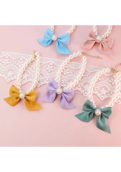 Mor Tarzı 25-31CM Köpek Tasması Sevimli Ayarlanabilir Yavru Köpek Çan Kolye Takı Inci Yay Evcil Hayvan Tasması Zarif Parti Elbise Yaka (Yurt Dışından) fırsatları