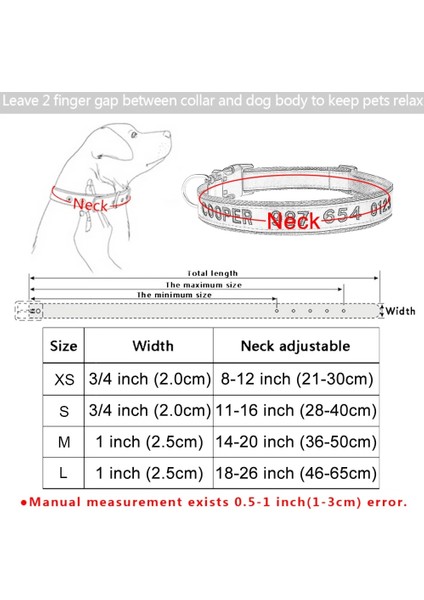 Kırmızı Stil M Boyutu Ayarlanabilir Özel Naylon Köpek Tasması Kişiselleştirilmiş Nakış Köpek Tasması Yavru Unisex Köpek Tasması Küçük Büyük Pet Köpek Aksesuarları (Yurt Dışından)