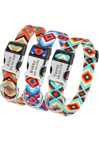 217H-2 Tarzı S Beden Kişiselleştirilmiş Naylon Köpek Tasması Özelleştirilmiş Evcil Hayvan Tasması Kazınmış Kımlık Etiketi Tabela Tokası Küçük Orta Büyük Köpekler Için Pitbull Pug (Yurt Dışından) modelleri