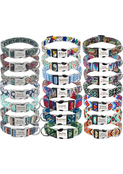 217H-2 Tarzı S Beden Kişiselleştirilmiş Naylon Köpek Tasması Özelleştirilmiş Evcil Hayvan Tasması Kazınmış Kımlık Etiketi Tabela Tokası Küçük Orta Büyük Köpekler Için Pitbull Pug (Yurt Dışından) indirimleri