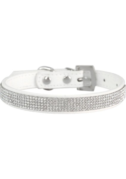 Beyaz Stil L Boyutu Kristal Glitter Rhinestones Evcil Hayvan Tasması Deri Köpek Kolye Yaka Küçük Orta Büyük Köpekler Kedi Chihuahua Pug Aksesuarları (Yurt Dışından)