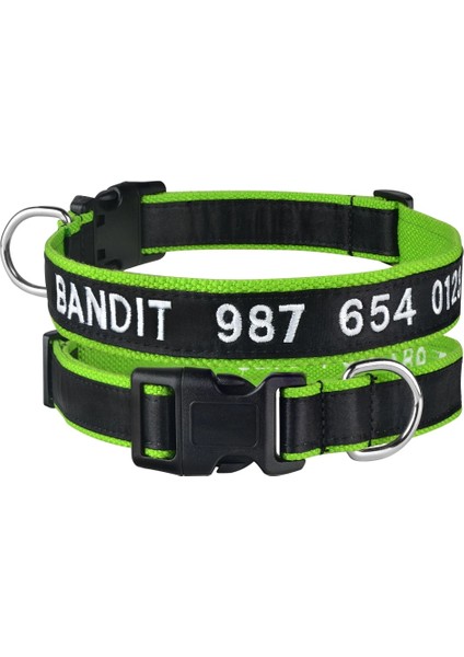 Yeşil Stil L Boyutu Ayarlanabilir Özel Naylon Köpek Tasması Kişiselleştirilmiş Nakış Köpek Tasması Yavru Unisex Köpek Tasması Küçük Büyük Pet Köpek Aksesuarları (Yurt Dışından)