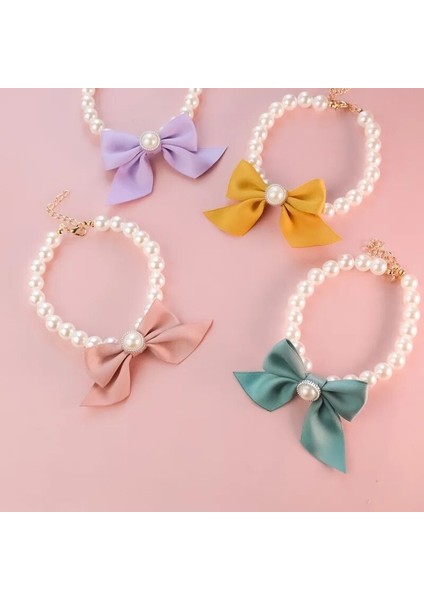 Mor Tarzı 15-21CM Köpek Tasması Sevimli Ayarlanabilir Yavru Köpek Çan Kolye Takı Inci Yay Evcil Hayvan Tasması Zarif Parti Elbise Yaka (Yurt Dışından) fiyatları