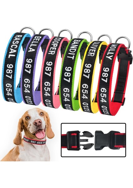Pembe Tarzı L Boyutu Ayarlanabilir Özel Naylon Köpek Tasması Kişiselleştirilmiş Nakış Köpek Tasması Yavru Unisex Köpek Tasması Küçük Büyük Pet Köpek Aksesuarları (Yurt Dışından) modelleri
