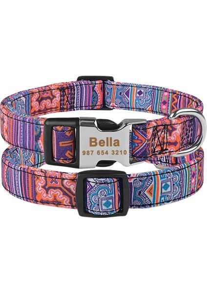 Mor Tarzı Xl Boyutu Ayarlanabilir Naylon Ekose Unisex Köpek Tasması Kişiselleştirilmiş Köpek Tasması Özel Ücretsiz Kazınmış Isim Kımlık Etiketi Küçük Büyük Ürün Köpek Tasması (Yurt Dışından) fiyatları