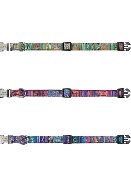 Mor Tarzı Xl Boyutu Ayarlanabilir Naylon Ekose Unisex Köpek Tasması Kişiselleştirilmiş Köpek Tasması Özel Ücretsiz Kazınmış Isim Kımlık Etiketi Küçük Büyük Ürün Köpek Tasması (Yurt Dışından) modelleri