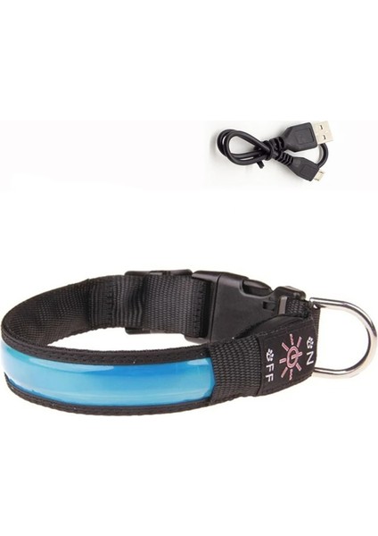 Mavi Stil M Boyutu LED Parlayan Köpek Tasması Ayarlanabilir Yanıp Sönen USB Şarj Aydınlık Yaka Gece Lambası Demeti Büyük Orta Küçük Köpekler Için Evcil Hayvan Ürünleri (Yurt Dışından)