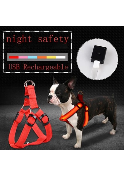 Mavi Stil Xs Boyutu Pet Malzemeleri Naylon Pet Güvenlik LED Koşum Köpek Ürünü Ayarlanabilir Yanıp Sönen Işık Demeti Tasma Halat Kemer Yaka Yelek Köpekler Için Pet (Yurt Dışından) modelleri