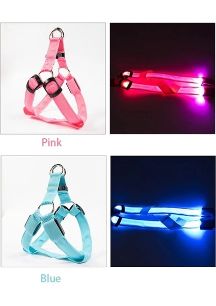 Mavi Stil Xs Boyutu Pet Malzemeleri Naylon Pet Güvenlik LED Koşum Köpek Ürünü Ayarlanabilir Yanıp Sönen Işık Demeti Tasma Halat Kemer Yaka Yelek Köpekler Için Pet (Yurt Dışından) indirimleri