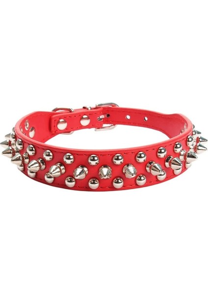 Kırmızı Stil M Boyutu Anti-Bite Çivili Çivili Pet Köpek Tasması Pu Deri Köpekler Için Spor Yastıklı Bulldog Pug Köpek Büyük Köpek Tasmaları Evcil Hayvan Malzemeleri (Yurt Dışından)