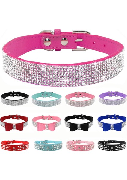 12 Gül Tarzı S Beden Bling Rhinestone Yavru Kedi Tasmaları Ayarlanabilir Deri Ilmek Yavru Yaka Küçük Orta Köpekler Için Catuahua Pug Yorkshire (Yurt Dışından) indirimleri