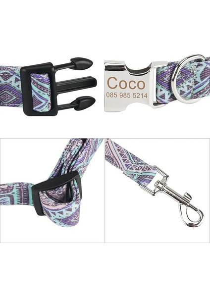Mor Tarzı S Beden Köpek Kimlik Tasması Vintage Bohemia Evcil Hayvan Tasması Özel Ad Köpek Tasması Kişiselleştirilmiş Etiketi Kedi Tasmaları Küçük Orta Büyük Köpekler Için (Yurt Dışından) indirimleri