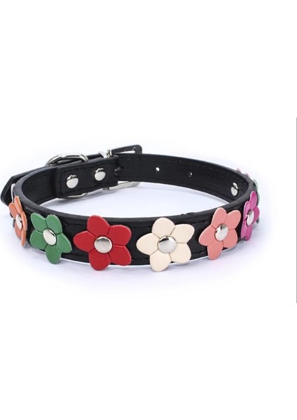 Gül Tarzı S Beden Pet Köpek Çiçek Yaka Tasma Pu Deri Kedi Collier Zincir Boyun Askısı Küçük Orta Büyük Hayvan Teddy Chihuahua Pug Moda (Yurt Dışından) fırsatları